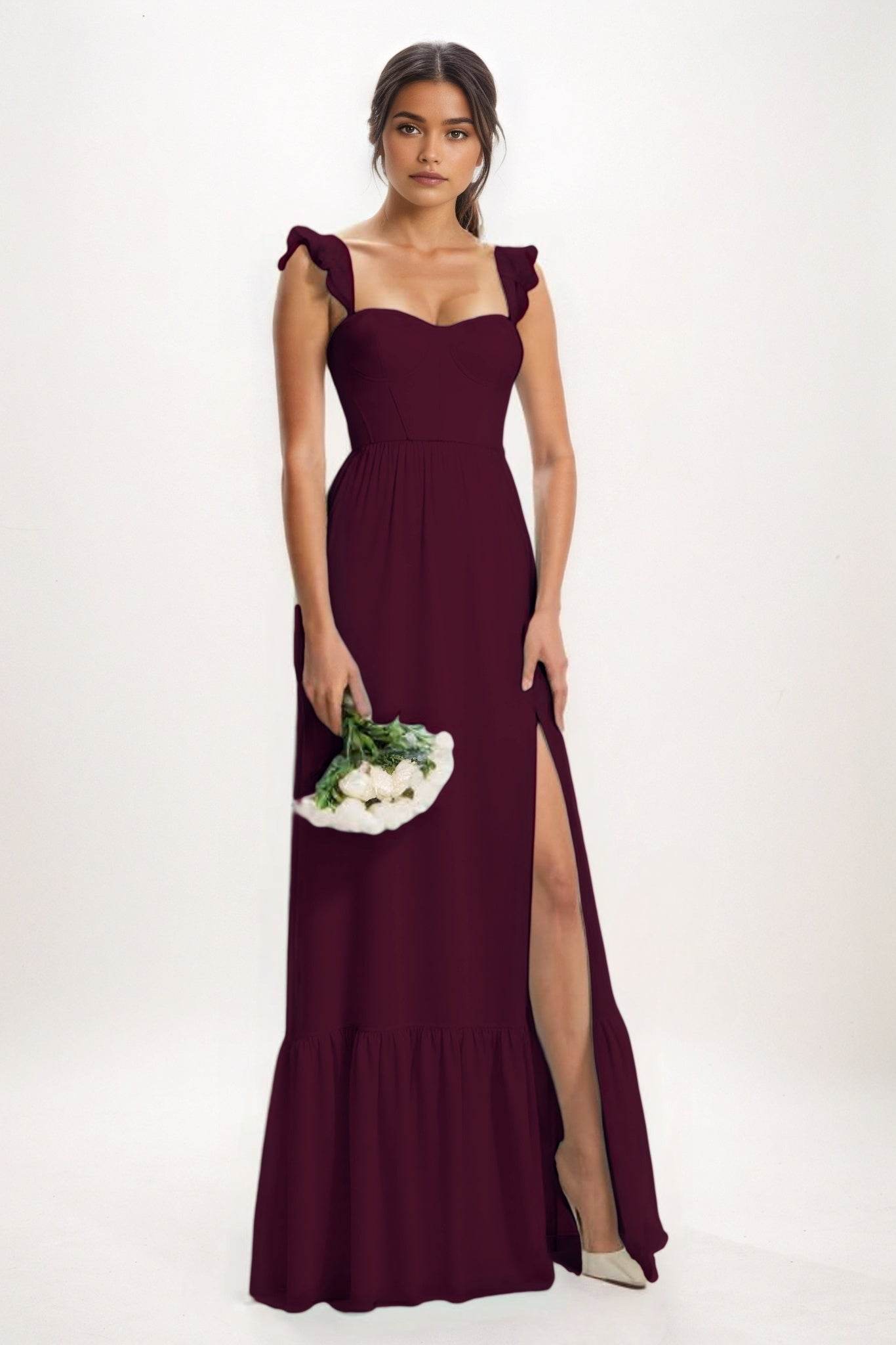 A-Line Maxi Chiffon Bridesmaid Dress CB0823 - COCOMELODY